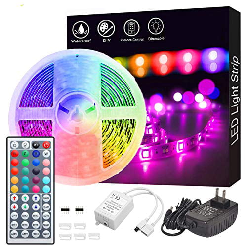 Remote Controller+Power 16.4ft RGB W White 5050 300 Waterproof LED Strip Light 